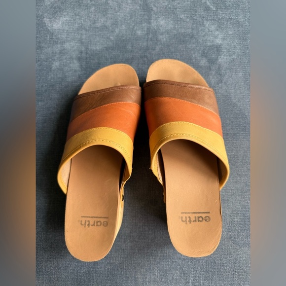 Earth Pine Tiga Platform Slip On Sandal Women’s SZ 6M Bat Brown Leather Neutral - Picture 13 of 13